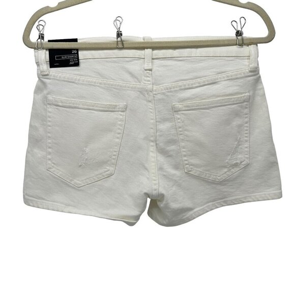 NWD GAP Slim Shorts Mid Rise Stretch White Distressed Denim Jean Shorts 26 - Picture 2 of 11